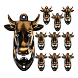 Kit 10 Abridor Garrafa De Parede Boi Cabeça Animal Decoração