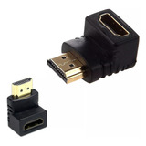 Kit 10 Adaptador Curva Hdmi Em L 90 Graus Macho X Femea Tv