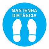 Kit 10 Adesivos Mantenha Distância + Verniz 24cm Diâmetro