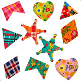 Kit 10 Adesivos Retalho Remendo Para Roupa Festa Junina 