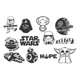 Kit 10 Adesivos Star Wars Darth Vader Chewbacca Stormtrooper