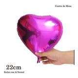 Kit 10 Balão Metalizado Coração 22cm