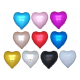 Kit 10 Balões Bexiga Metalizado Coração