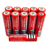 Kit 10 Baterias 18650 3.7v 5800mah Recarregável Lanterna Led