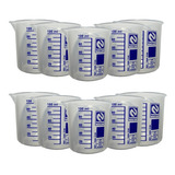 Kit 10 Becker De Plástico 100 Ml Polipropileno Autoclavavel 