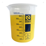 Kit 10 Béquer Becker Plástico 1000ml Forma Baixa Graduado