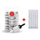Kit 10 Biqueiras Bico + 10 Agulhas Tatuagem Com Anvisa