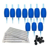 Kit 10 Biqueiras Electric Ink + 10 Agulhas Grommet Anvisa