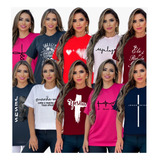 Kit 10 Blusas Tshirts Blusas Feminina