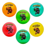 Kit 10 Bola Infantil Vinil Borracha Estampa Dino - Atacado