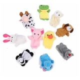 Kit 10 Bonecos Pelucia Animais Fantoche Para Dedo Kids