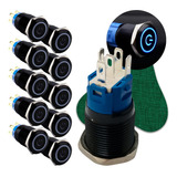 Kit 10 Botão Liga Desliga Led 16mm Power 12v Painel Carro