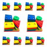 Kit 10 Brinquedo Pedagógico Prancha Geométrica De Seleção