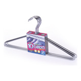 Kit 10 Cabides Tintureiro Aço Cromado Roupa Calça Camisa