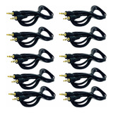 Kit 10 Cabo Audio Auxiliar P2 X P2 Estereo Pino Ouro Atacado