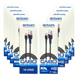 Kit 10 Cabo iPhone Turbo Carregador Rápido Dado Usb Reforçad