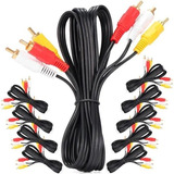 Kit 10 Cabos 3 Rca +