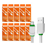 Kit 10 Cabos Carregadores Rápidos Usb Para Tipo- C Atacado 