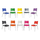 Kit 10 Cadeiras Coloridas Escolas Igrejas Playground B Aço