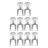 Kit 10 Cadeiras De Plástico Bistrô