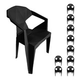 Kit 10 Cadeiras Diamond Poltrona Preta Área Lazer Até 182kg Cor Da Estrutura Da Cadeira Preto Cor Do Assento Preto