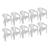 Kit 10 Cadeiras Duoplastic Resistente Branco