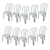 Kit 10 Cadeiras Plástica Lazer Bistrô P/até 182kg Resistente