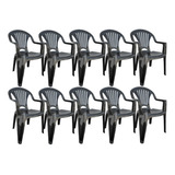 Kit 10 Cadeiras Plástica Poltrona Arqplast Suporta 154 Kls