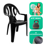 Kit 10 Cadeiras Plástica Preta Arcos