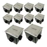 Kit 10 Caixa De Passagem Led Piscina - Sodramar Tampa Inox