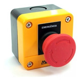 Kit 10 Caixa Plástica Amarela C/botão Emergência- 1nf Cp1-e