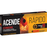 Kit 10 Caixas Acendedor Churrasco Churrasqueira Lenha Carvão