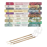 Kit 10 Caixas Incenso Vareta Indiano Legítimo Aromas Sortido
