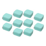 Kit 10 Caixinhas Porta Joias Estojo Couro Zíper Azul
