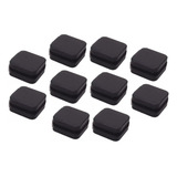 Kit 10 Caixinhas Porta Joias Estojo Couro Zíper Preto 