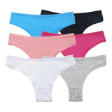 Kit 10 Calcinhas Cotton Liso Algodão Adulto Revenda Atacado