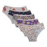 Kit 10 Calcinhas Infantil Algodão Menina Estampadas Cotton