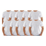 Kit 10 Camisetas Básica Branca Casual
