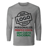 Kit 10 Camisetas Manga Longa Masculina Logo Empresa Uniforme