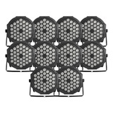 Kit 10 Canhao Refletor Par 64 36 Leds Rgbw Slim Dmx Digital