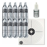 Kit 10 Cápsulas Co2 12g + Óleo De Silicone 15ml + 2 Alvos