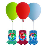 Kit 10 Centro De Mesa Pj Masks + Suporte + Balão