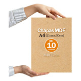 Kit 10 Chapas De Mdf Cru 3mm 21x30 Cm A4 Artesanato Quadro