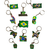 Kit 10 Chaveiros Brasil Souvenirs Em