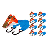 Kit 10 Cinta Catraca 5m Amarração Cinta 25mm Carga Até 125kg