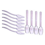 Kit 10 Colher Para Buffet, Sorveteria, Açaí Transparente