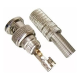 Kit 10 Conector Bnc Com Mola + 5 P4 Macho Com Borne