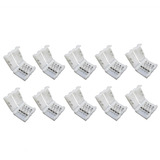 Kit 10 Conector Emenda Rápida 10mm 4 Vias Fita Led Rgb 5050