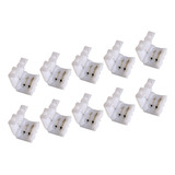 Kit 10 Conector Emenda Rápida 8mm 2 Vias Fita Led Ip20 5050