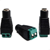 Kit 10 Conector Plug P4 Femea Com Borne P/ Cftv Camera Fonte